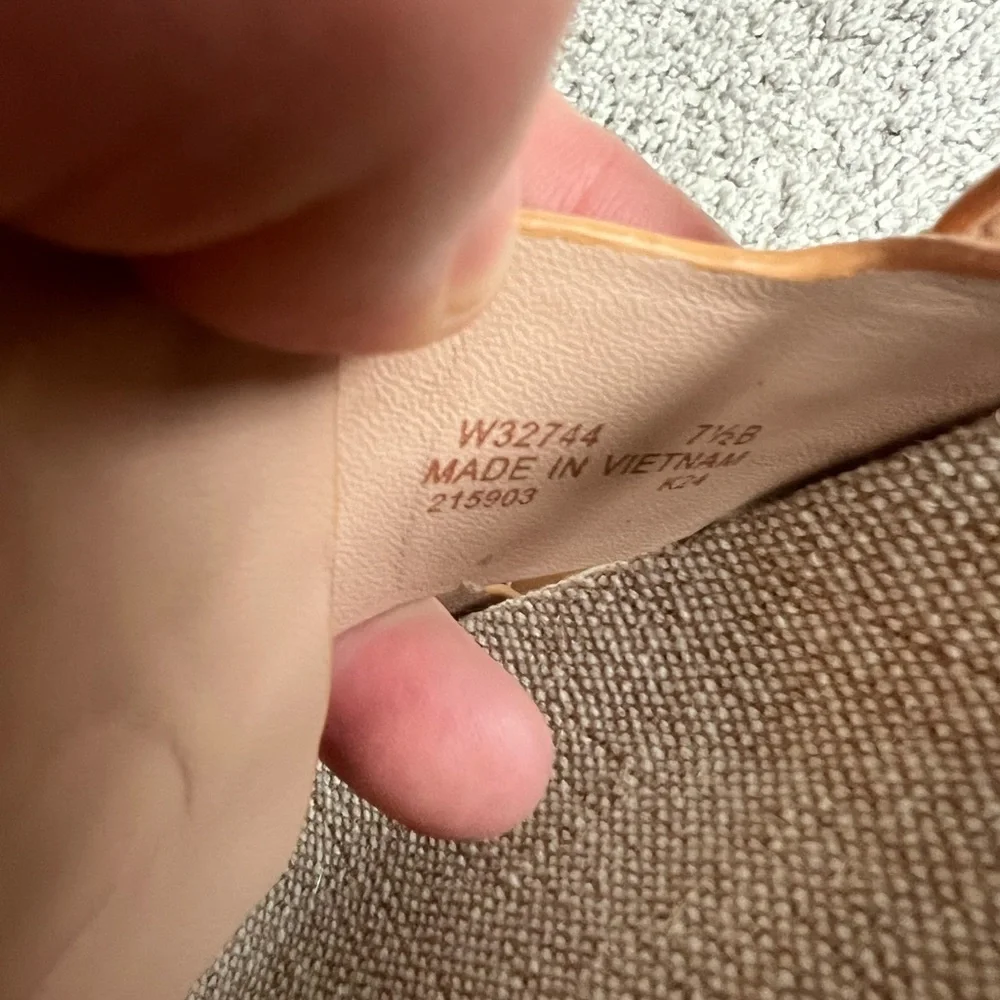New Cole Haan Marlee Fisherman Size 7.5 B Tan Leather Footbed Slingback Sandal